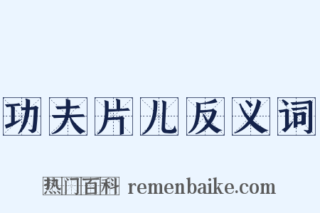 功夫片儿反义词是什么意思的图片